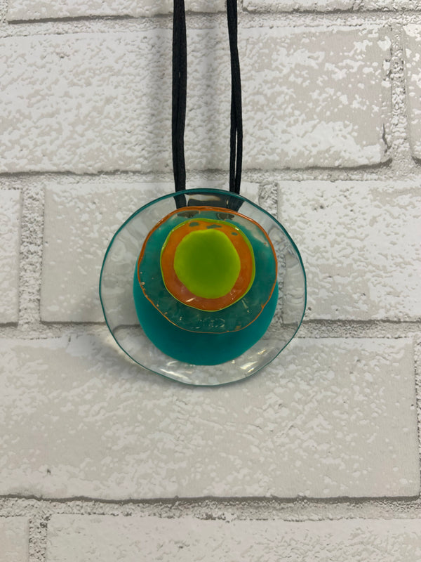 Teal/Orange/Lime Disc Pendant