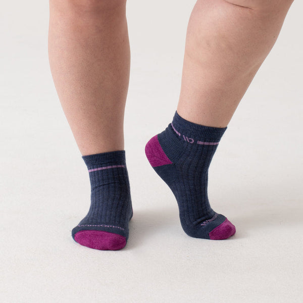 Women's Single Stripe Cushioned Quarter Socks