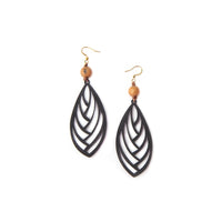 Laia Earrings | Onyx Black/Cafe con Leche