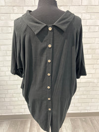 Black Button Back Tunic/Dress - Sydney