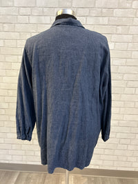 Blue Linen Button Front Top - Flax