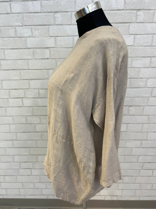 Oat Linen Top - Saga