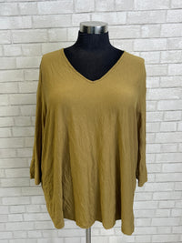 Wasabi Crinkle V-Neck Top - Kozan