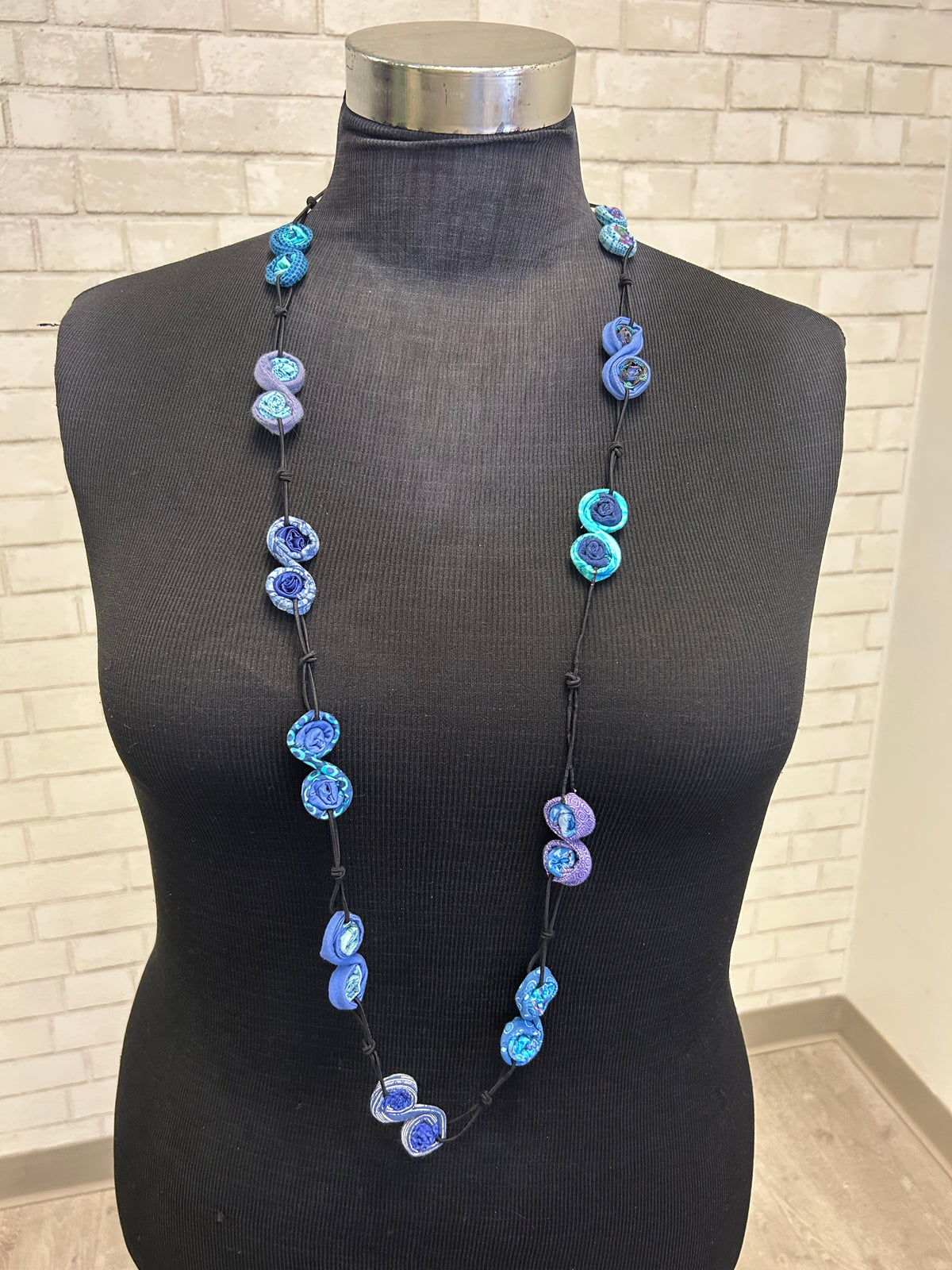 Blue Fabric Necklace