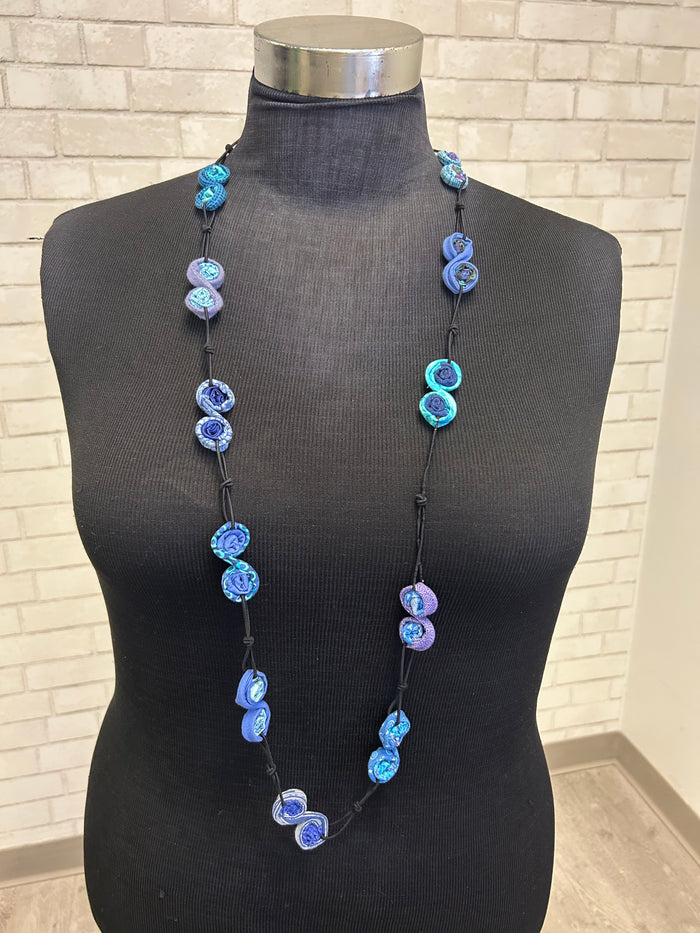 Blue Fabric Necklace
