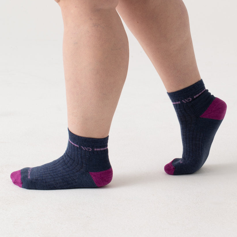 Women's Single Stripe Cushioned Quarter Socks