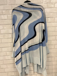 Blue/Blk/White Swirl Light Cardigan - Chicos
