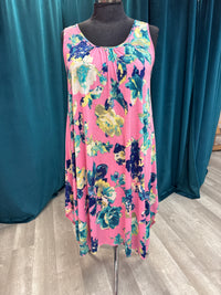 Pink Floral Maxi Dress - Emerald