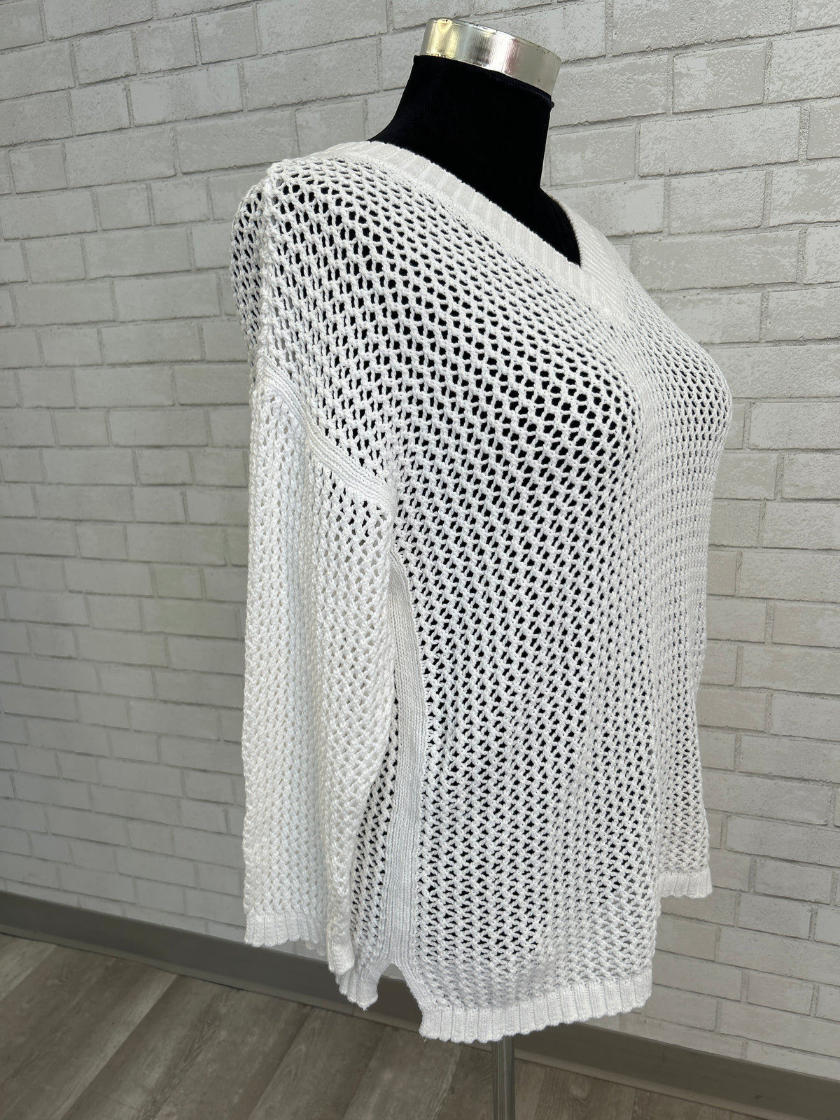 White Open Weave Sweater - Talbots (NWT)