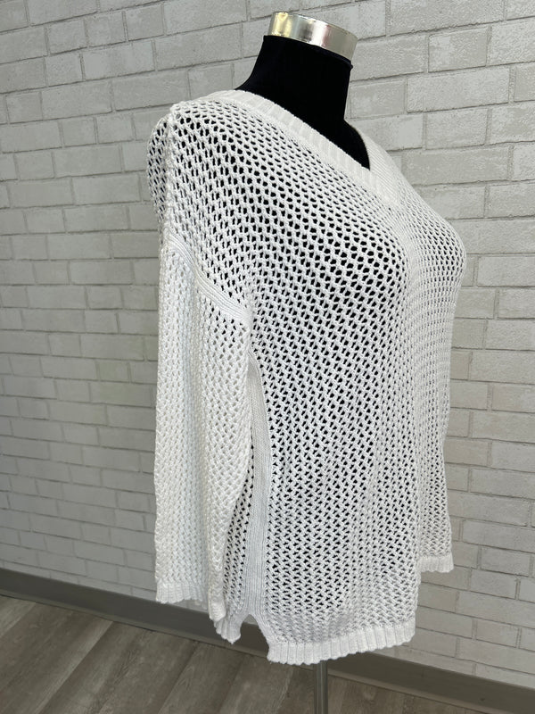 White Open Weave Sweater - Talbots (NWT)