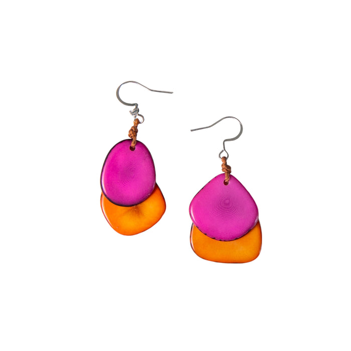 Fiesta Earrings | Fuchsia & Orange