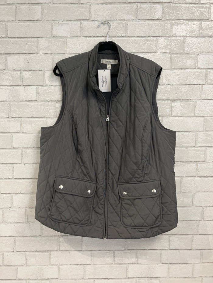 Grey Quilted Puffer Vest - Croft & Barrow