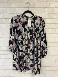 BLACK FLORAL CARDIGAN - DEAR SCARLET