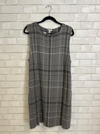 Grey Plaid Sleeveless Dress - J.Jill