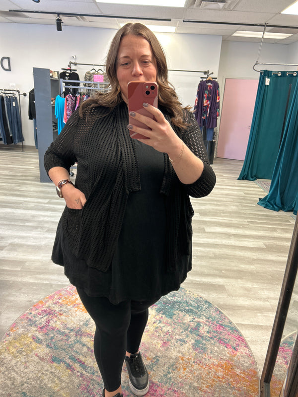 Black Laser Cut Jacket - Alembika