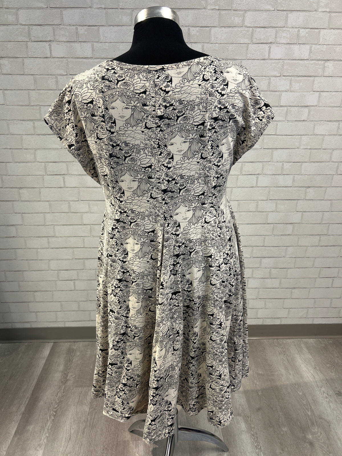 Cream & Black Face Print Effie’s Heart Dress