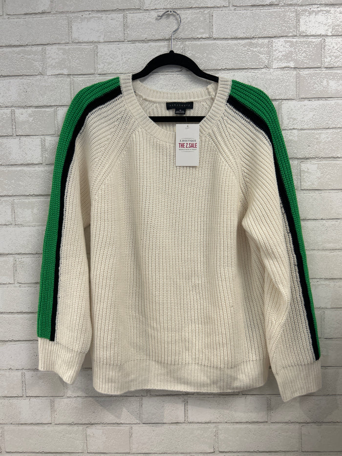 White w/ Green Stripe Sweater - Sanctuary