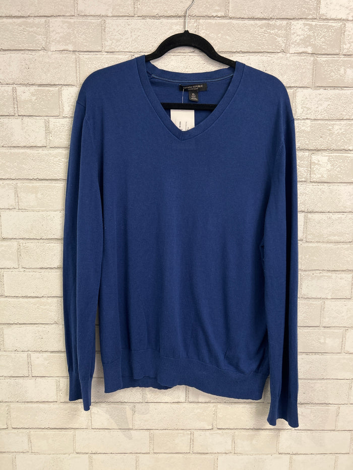 Royal Blue V-Neck Sweater - Banana Republic