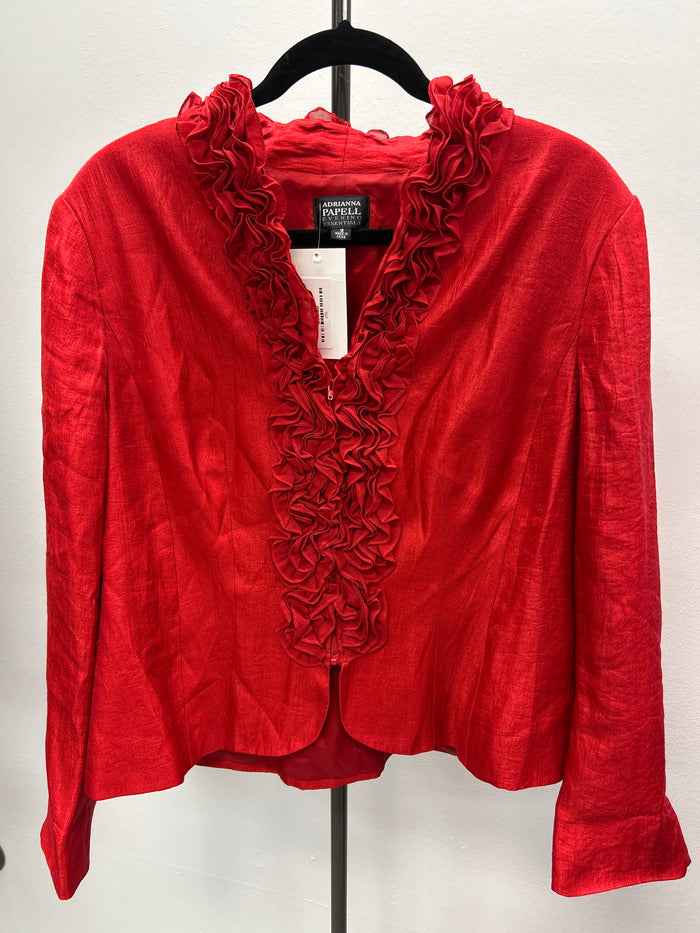 Red Ruffle Blouse - Adrianna Papell