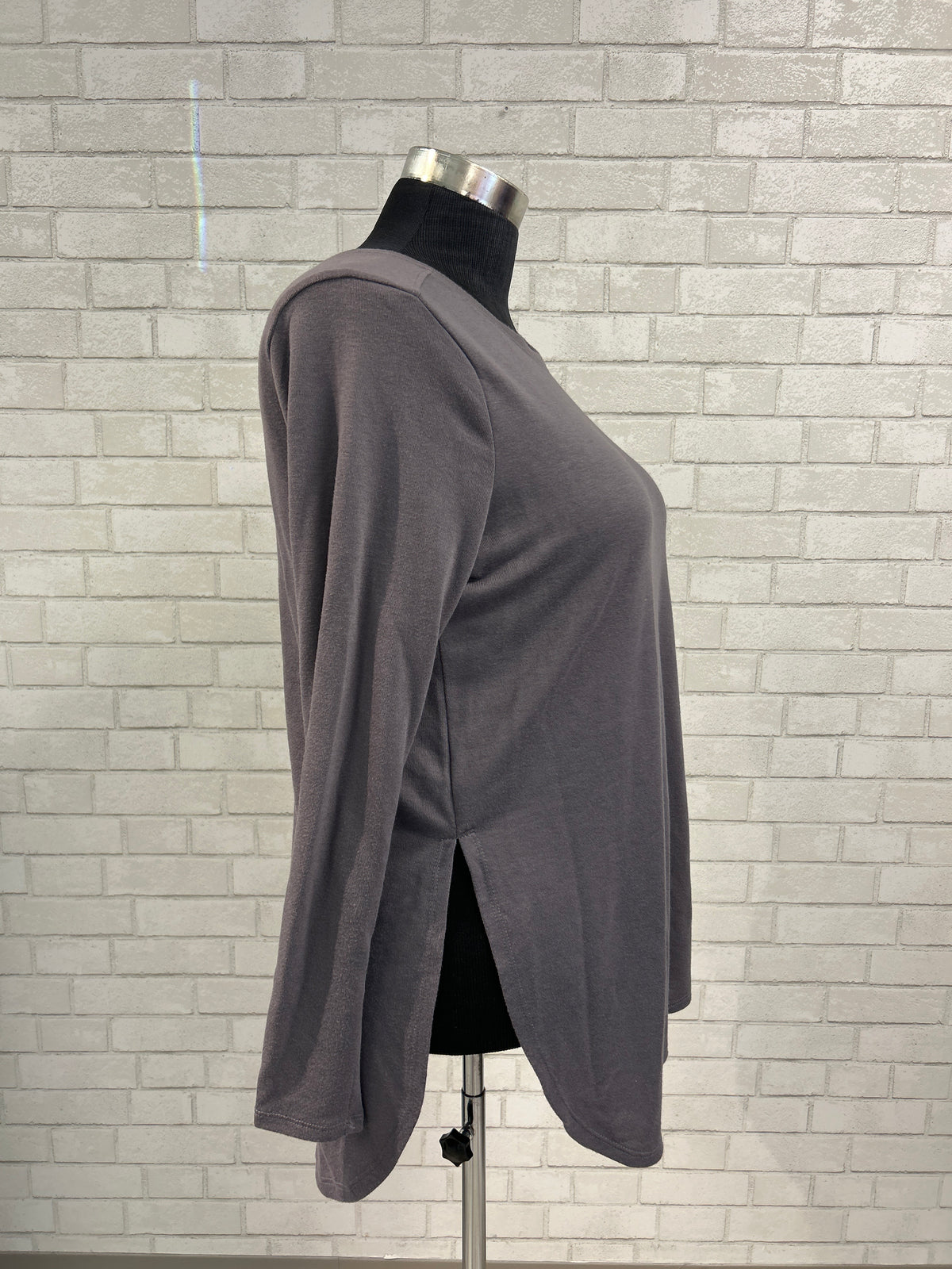 Grey Purple Long Sleeve Top - Mono B