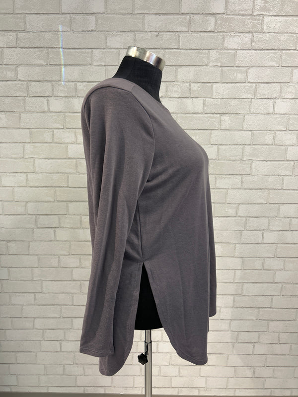 Grey Purple Long Sleeve Top - Mono B