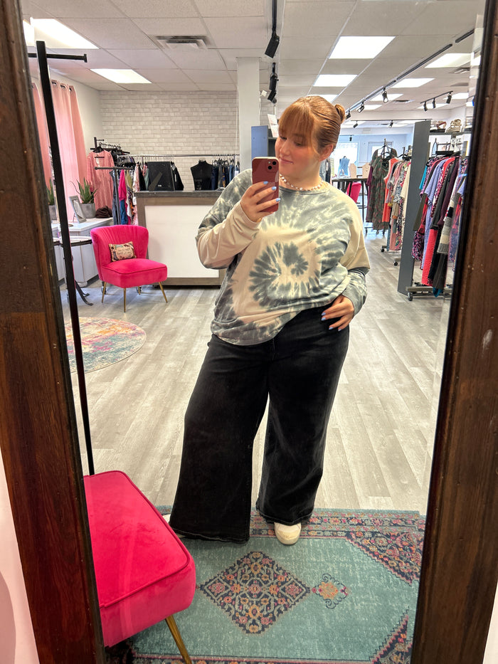 Tie Dye Swirl Long Sleeve Top - Easel