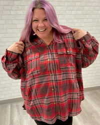 Plaid Shacket | Red