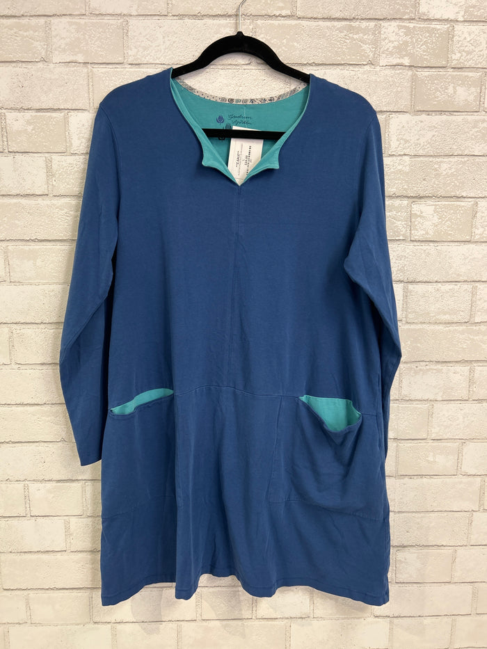 Blue & Teal 2 Pocket Tunic - Gundrun Sjoden