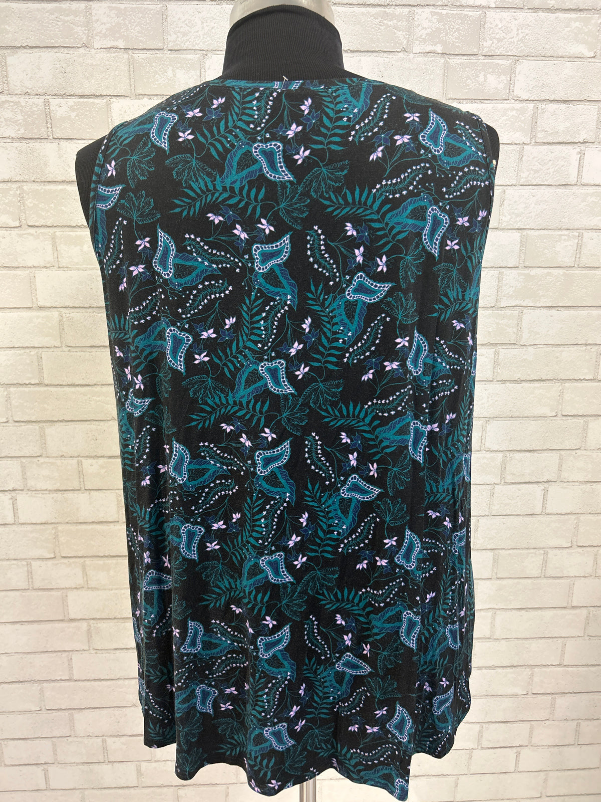 Teal Print Jazz Tank - Blue Sky