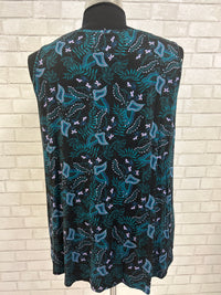 Teal Print Jazz Tank - Blue Sky