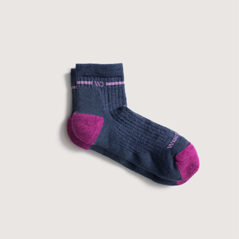 Women's Single Stripe Cushioned Quarter Socks