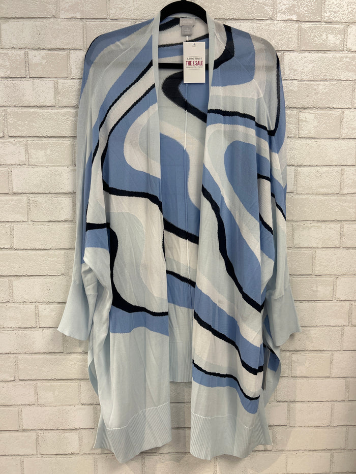 Blue/Blk/White Swirl Light Cardigan - Chicos