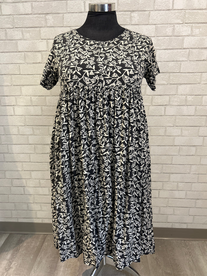 Grey/Cream Printed Maxi Dress - Tamba Tamba