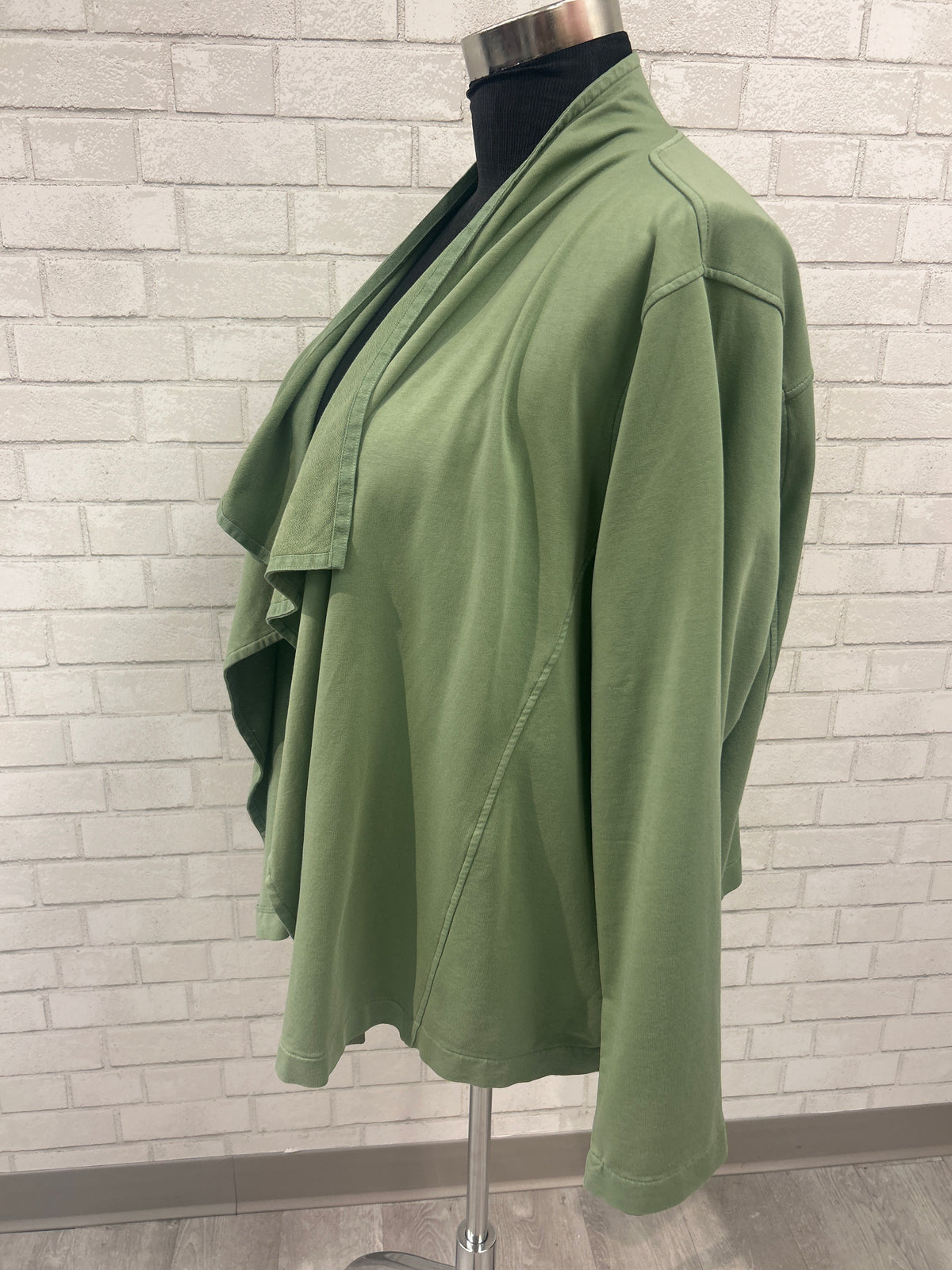 Green Drape Front Jacket - Mododoc
