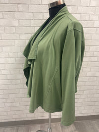 Green Drape Front Jacket - Mododoc