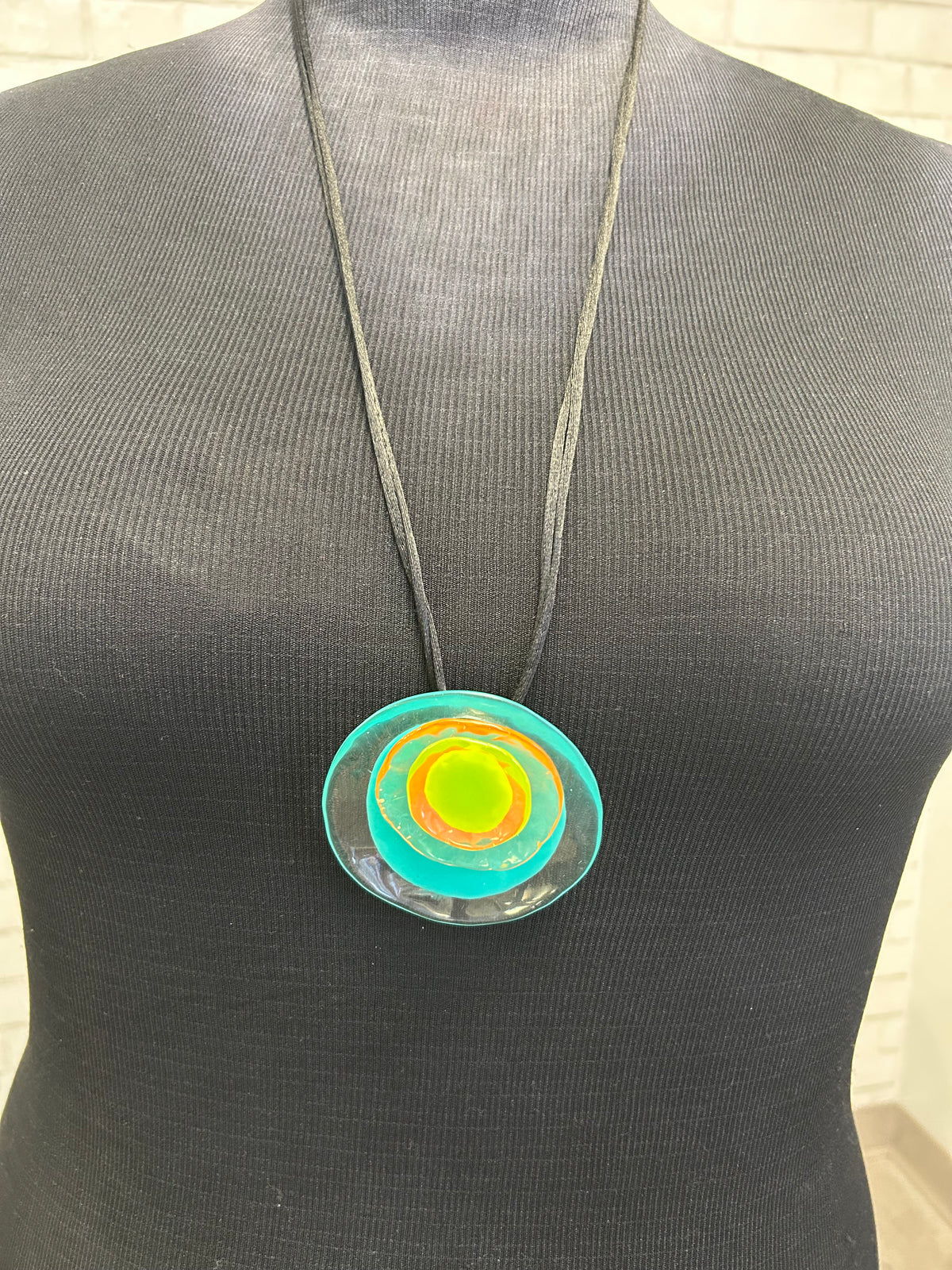 Teal/Orange/Lime Disc Pendant