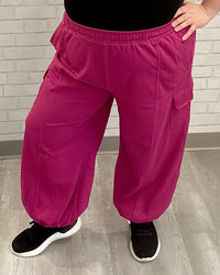 French Terry Cargo Pants | Berry