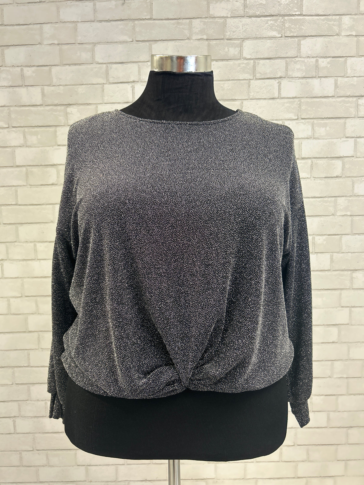 Silver Sparkle Top - Karen Kane