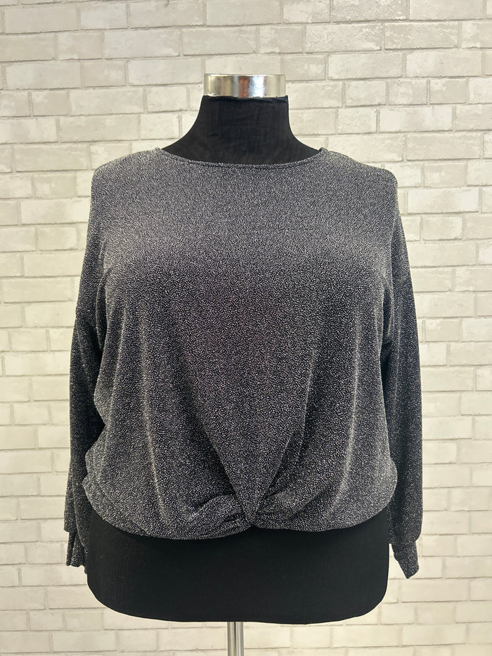 Silver Sparkle Top - Karen Kane