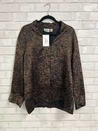 Brown/Black Silk Top - Chicos