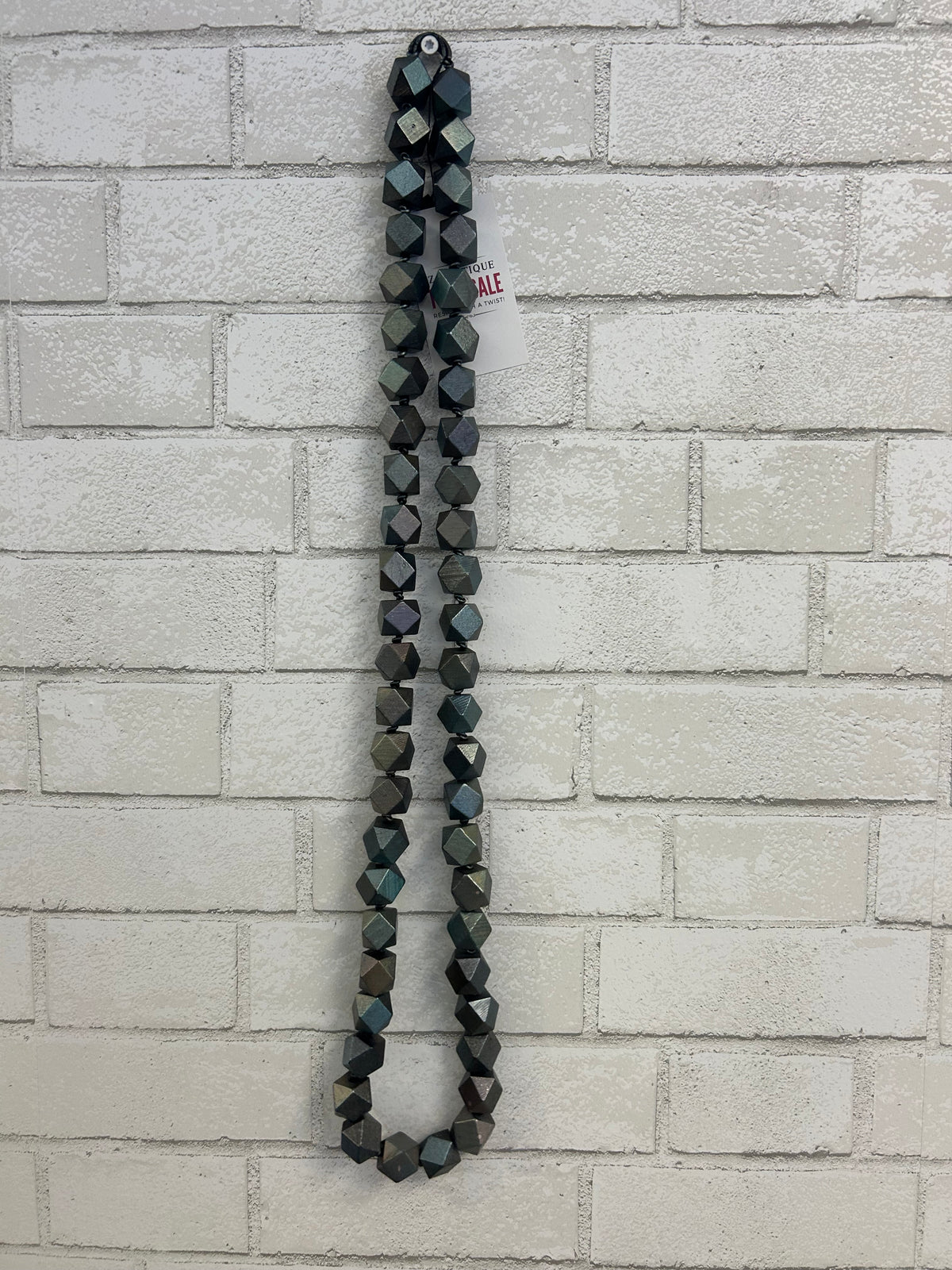 Silver Chunky Beaded Necklace