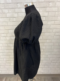 Black Babydoll Puff Sleeve Dress - Old Navy