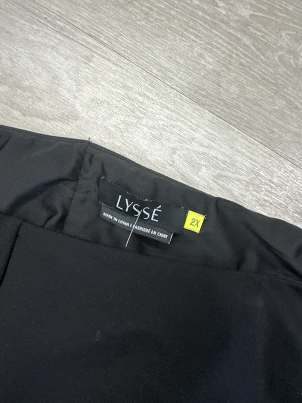 Leather Inset Blk Ponte Legging - Lysse