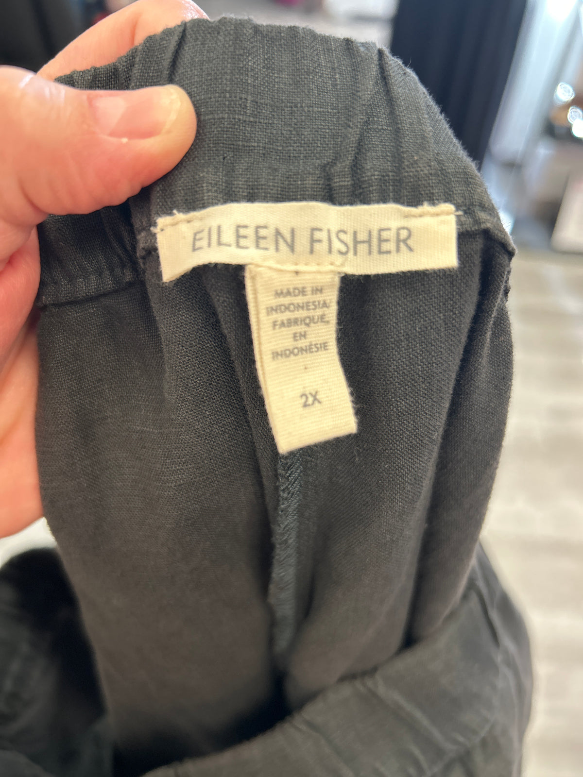 Charcoal Linen Pants - Eileen Fisher