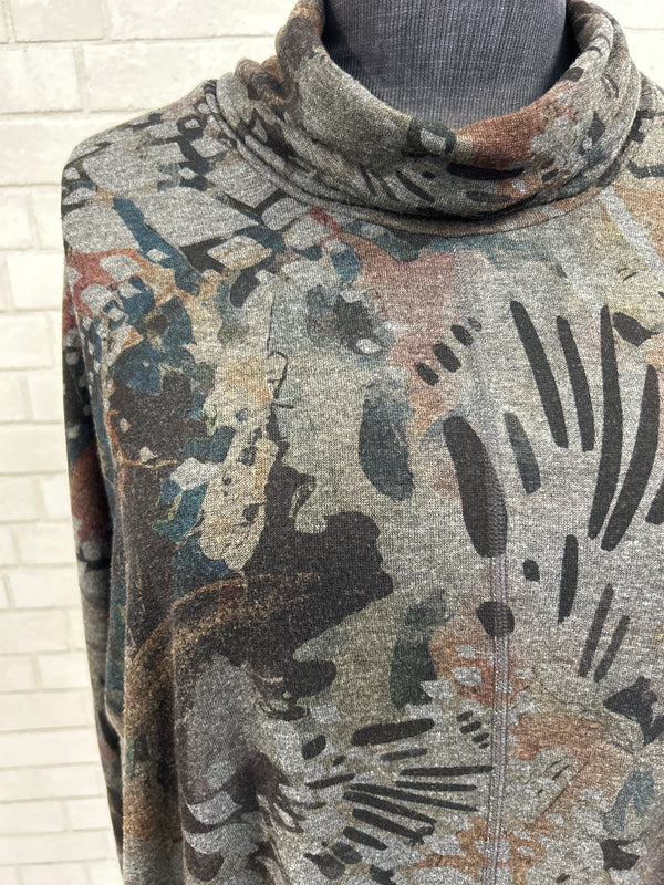 Inoah Printed Cowl Neck Top