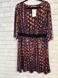 PURPLE ORANGE PRINTED DRESS - TRISTE