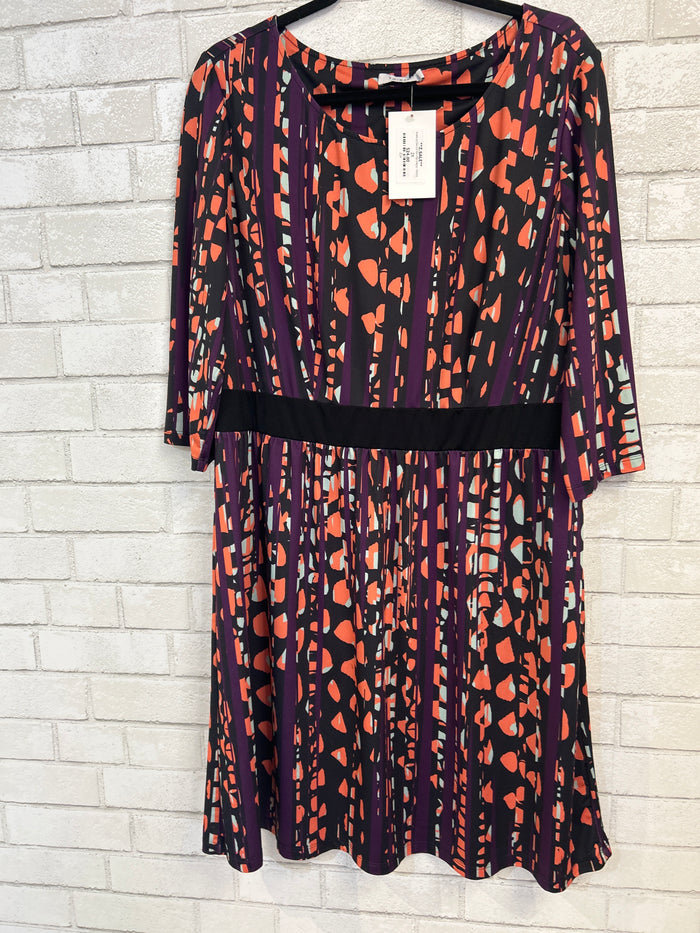 PURPLE ORANGE PRINTED DRESS - TRISTE