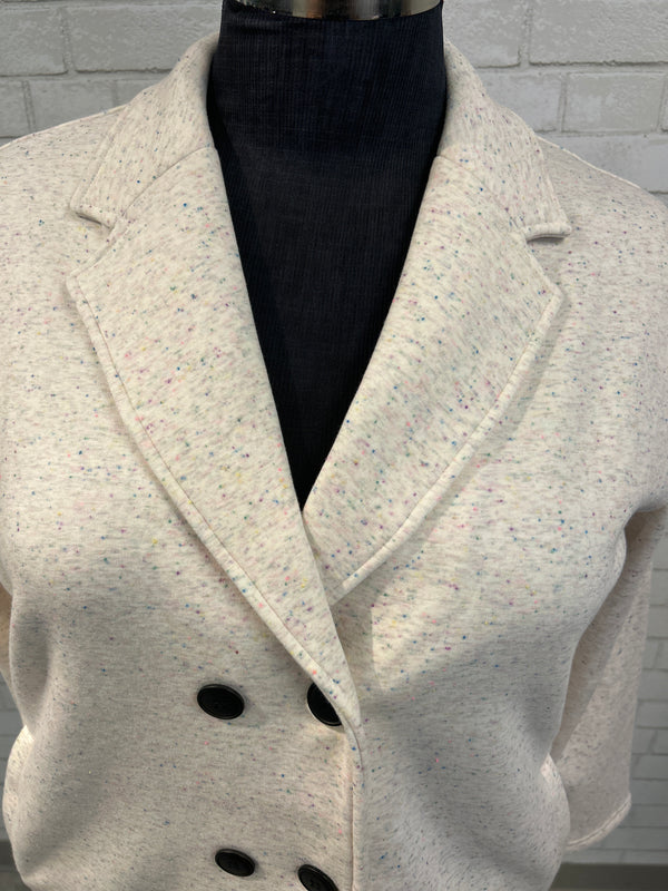 Speckled Sweatshirt Jacket - Michelle Mae