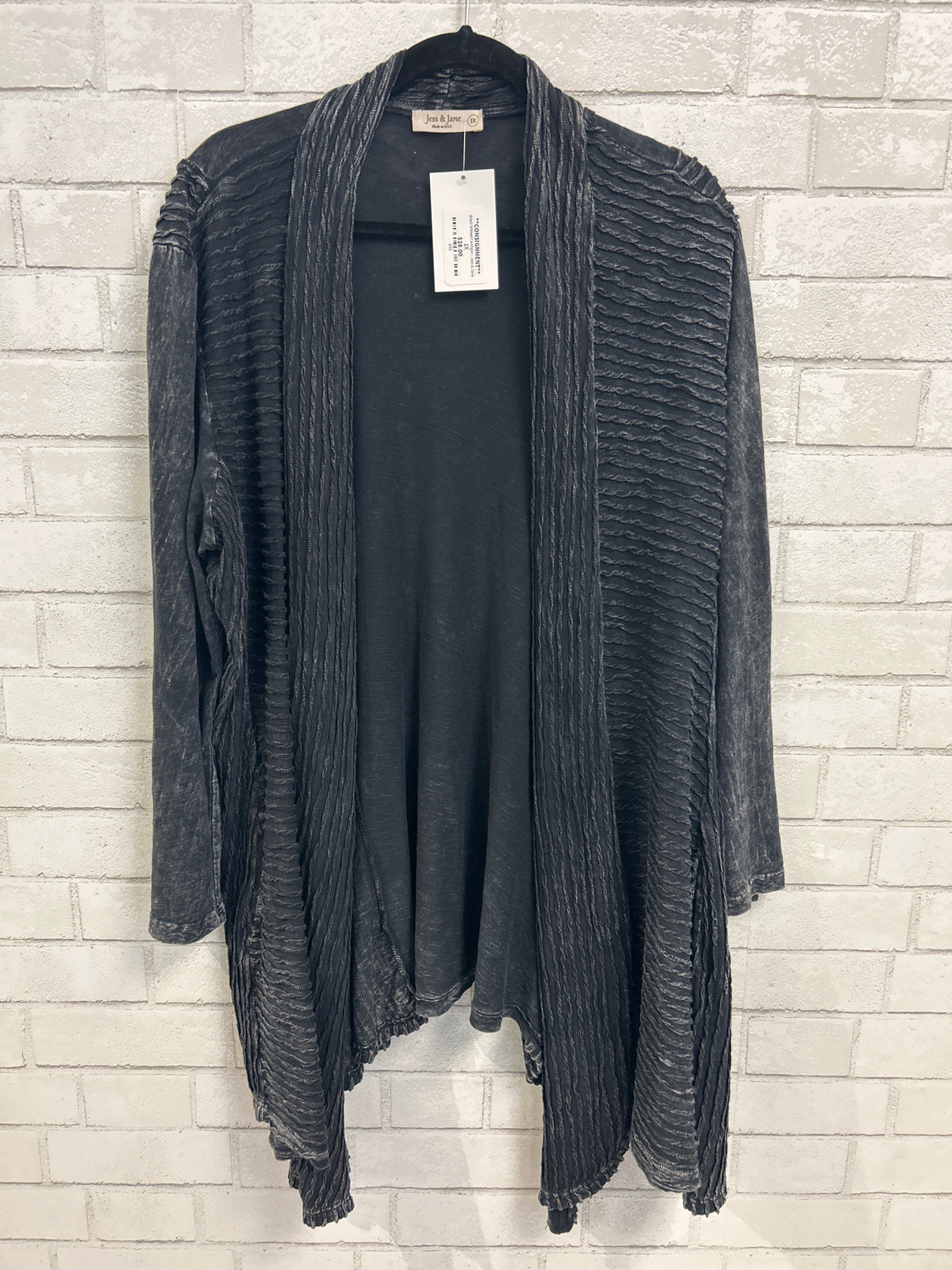 Black Ribbed Cardigan - Jess & Jane
