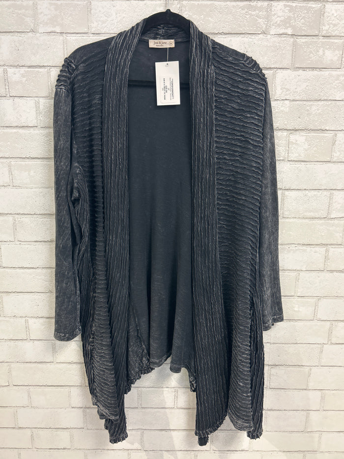Black Ribbed Cardigan - Jess & Jane